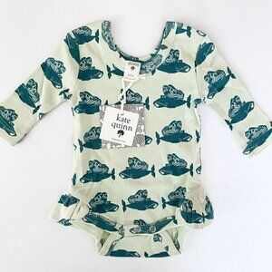 NWT Kate Quinn Butterfly Whale Long Sleeve Bodysuit 0-3 Months